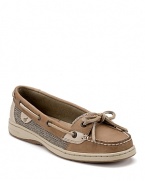 Classics women's leather boat shoes with mesh detail for a new Americana look. Wear them with khakis for a classic look or make them edgy with cuffed boyfriend jeans.