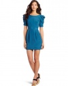 BCBGeneration Women's Shirred Sleeve Dress, Bluejade, 0