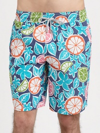 Woven swim trunk with drawstring and full elastic waist, back eyelets to avoid a ballooning effect, made of quick-drying nylon.Elastic drawstring waistSide slash, back flap pocketsInseam, about 9PolyamideMachine washImported Woven swim trunk with drawstring and full elastic waist, back eyelets to avoid a ballooning effect, made of quick-drying nylon.Elastic drawstring waistSide slash, back flap pocketsInseam, about 9PolyamideMachine washImported