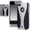 CaseCrown Exo Case for Apple iPhone 4 and 4S (AT&T, Sprint, & Verizon compatible) - Silver/Black