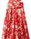 Bonnie Jean Girls 7-16 Coral Floral Print Dress, Coral, 12