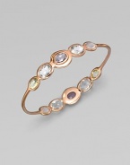 From the Sugar Kissed Collection. An array of faceted oval gemstones in soft, barely-there shades, set on each side of this delicate bangle of sterling silver and 18k gold finished in the warm glow of 18k rose goldplating.Rose quartz, clear quartz, amazonite and green gold citrine18k gold and sterling silver with 18k rose goldplatingDiameter, about 2½Imported