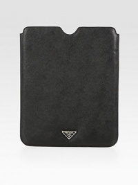 Saffiano leather protective iPad® case.Leather liningEnamel triangle logo8¼W X 10HMade in ItalyPlease note: iPad® not included. Saffiano leather protective iPad® case.Leather liningEnamel triangle logo8¼W X 10HMade in ItalyPlease note: iPad® not included.