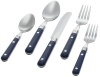 Ginkgo Le Prix 5-Piece Stainless Steel Flatware Place Setting, Bright Blue, Service for 1