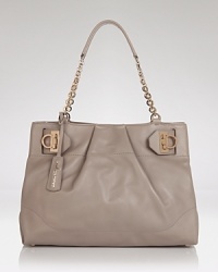 Channel this season's feminine mood with this ladylike shoulder bag from Salvatore Ferragamo. It's frame shape and gold-tone hardware makes the most sophisticated impression. Channel this season's feminine mood with this ladylike shoulder bag from Salvatore Ferragamo. It's frame shape and gold-tone hardware makes the most sophisticated impression.