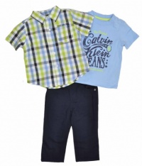 Calvin Klein Infant Boys Assorted Plaid 3Pc Pant Set (12M) Calvin Klein Infant Boys Assorted Plaid 3Pc Pant Set (12M)