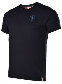 Puma Men's FERRARI Official Licensed Logo Short Sleeve Shirt-Black