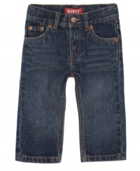 Strengthen the foundation of the little man's daily rotation with the go-to versatility and classic style of these Levi's jeans. Strengthen the foundation of the little man's daily rotation with the go-to versatility and classic style of these Levi's jeans.