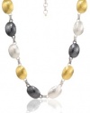 GURHAN Jordan Dark Silver and Gold Alternation All Around Necklace