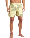 Bottoms Out Men's Plaid Adjustable Waistline Swim Short