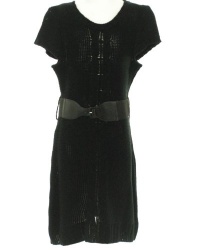 Epic Threads Cap Sleeve Sweater Dress with Belt Black L Epic Threads Cap Sleeve Sweater Dress with Belt Black L