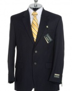 Ralph Lauren Mens 2B Navy Stripe Wool Sport Coat Jacket- Size 36S