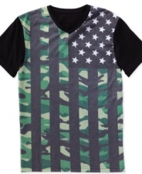 Sport a different take on patriotic style with this t-shirt from bar iii. Sport a different take on patriotic style with this t-shirt from bar iii.