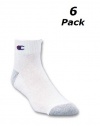 Champion Men's 6-pack Quarter Sock White Size 9-11 (Shoe Size 5-9)