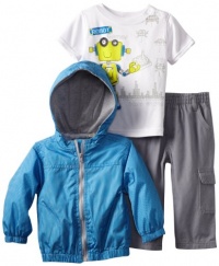 Kids Headquarters Baby-Boys Infant Hoody With White Jacket And Cargo Pant, Blue, 18 Months Kids Headquarters Baby-Boys Infant Hoody With White Jacket And Cargo Pant, Blue, 18 Months