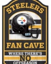 NFL Pittsburgh Steelers 11-by-17 inch Fan Cave No Offseason Wood Sign