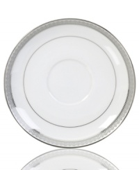 Well-suited for formal occasions, Mikasa's regal Platinum Crown dinnerware and dishes collection trims elegant white fine china with embossed platinum bands. Well-suited for formal occasions, Mikasa's regal Platinum Crown dinnerware and dishes collection trims elegant white fine china with embossed platinum bands.