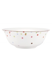 Have more fun at the table with the playful confetti pattern and sublime durability of this Market Street Green serving bowl by kate spade. Have more fun at the table with the playful confetti pattern and sublime durability of this Market Street Green serving bowl by kate spade.