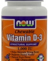 Now Foods Vitamin D-3 1000 IU Chewables, Fruit Flavor, 180-Count