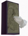 Tiki Head Tissue Box Cover - Green Face with Black Sides