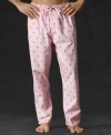 A cozy pajama pant is tailored for a relaxed fit from soft cotton broadcloth with an allover pony print for iconic style.