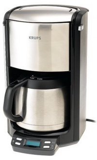 KRUPS FMF514 Programmable 10-Cup Coffee Maker with?Double Wall Thermal Carafe?and LED control panel,?Black KRUPS FMF514 Programmable 10-Cup Coffee Maker with?Double Wall Thermal Carafe?and LED control panel,?Black