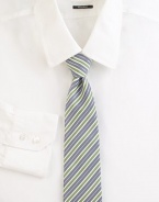 Fresh and sophisticated thick-and-thin stripes on pure Italian silk.SilkDry cleanMade in Italy