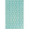 Indoor/Outdoor Hand Tufted Area Rug Arabesque 2' x 3' Aqua Carpet