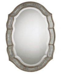 Among the fairest of them all, the beveled Fifi mirror from Uttermost combines delicately etched flora and a heavily antiqued finish. Its scalloped frame adds feminine grace to the master suite or living room. Among the fairest of them all, the beveled Fifi mirror from Uttermost combines delicately etched flora and a heavily antiqued finish. Its scalloped frame adds feminine grace to the master suite or living room.