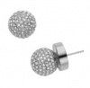 Michael Kors Silver Sparkling Pavé Button Earrings