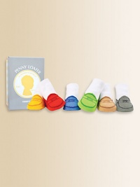 Six pairs of brightly colored penny loafer-printed socks, packaged in an adorable keepsake box.80% cotton/17% acrylic/3% spandexMachine washImported Six pairs of brightly colored penny loafer-printed socks, packaged in an adorable keepsake box.80% cotton/17% acrylic/3% spandexMachine washImported