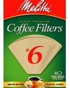 Melitta Cone Coffee Filters, Natural Brown, No. 6, 40-Count Filters (Pack of 12)