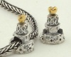 925 Sterling Silver with 14k Gold European Style Vermeil Wedding Cake Charms/beads for Pandora, Biagi, Chamilia, Troll and More Bracelets