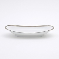 Beautiful, white Limoges porcelain with a dynamic platinum border, the geometric motif of the Athena collection creates a dimensional and graphic appearance. Also available with gold border. Beautiful, white Limoges porcelain with a dynamic platinum border, the geometric motif of the Athena collection creates a dimensional and graphic appearance. Also available with gold border.