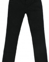 Lauren Jeans Co. Women's Modern Skinny Embroidered Jeans (4, Black)