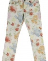 Lauren Jeans Co. Women's Floral Modern Straight-Leg Ankle Jeans (2, Multi)