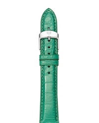 Let Michele's alligator leather watch strap give your classic chronograph a hit of modern attitude, accented by a bold silver buckle. It's an instant style status update.