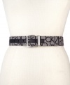 Cinch your look with signature style with this reversible belt from Calvin Klein, featuring the iconic CK monogram on one side and basic black on the other.