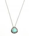 Simply stunning. Judith Jack's teardrop-shaped pendant highlights a Peruvian amazonite stone surrounded by glittering marcasite. Set in sterling silver. Approximate length: 16 inches. Approximate drop: 5/8 inch.
