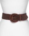 This textured leather belt from Lauren Ralph Lauren lends a considered touch to every outfit. This woven piece wows over both denim and dresses.