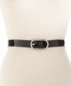From sleek patent to shiny pebbled and back again, this reversible Calvin Klein belt has your accessory needs cinched.