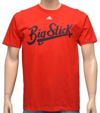 Adidas Men's Big Stick Casual Baseball Shirt - Red Adidas Men's Big Stick Casual Baseball Shirt - Red