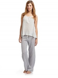 THE LOOKDotted and stripe printsAdjustable spaghetti strapsPants have drawstring waistTHE FITTop: about 22 from shoulder to hemPants: rise, about 8; inseam, about 29THE MATERIALCottonCARE & ORIGINMachine washImportedModel shown is 5'10 (177cm) wearing US size Small. THE LOOKDotted and stripe printsAdjustable spaghetti strapsPants have drawstring waistTHE FITTop: about 22 from shoulder to hemPants: rise, about 8; inseam, about 29THE MATERIALCottonCARE & ORIGINMachine washImportedModel shown is 5'10 (177cm) wearing US size Small.