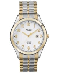 Timex has created a modern classic with golden accents and a timeless steel design. Timex has created a modern classic with golden accents and a timeless steel design.