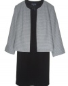 EVAN PICONE Women's Framed Tweed Jacket/Dress Suit-IVORY/BLACK-22W