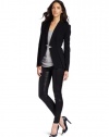 Halston Heritage Women's Relaxed Blazer Notch Lapel, Black, 0
