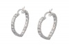 Studio 925 Diamond CZ Heart shaped Hoop Sterling Silver Earrings