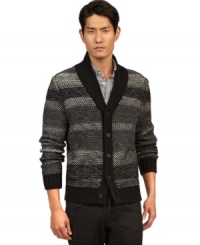 Imbued with an urban spirit. Don a sumptuous cardigan from Kenneth Cole New York for city-approved style. Imbued with an urban spirit. Don a sumptuous cardigan from Kenneth Cole New York for city-approved style.