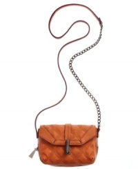 Quilted and cued for adventure, this ready-for-anything crossbody from RACHEL Rachel Roy goes from downtown dance club to uptown art gallery. Accented with chain-link details and antiqued silvertone hardware, its compact interior easily stows wallet, phone, keys and makeup. Quilted and cued for adventure, this ready-for-anything crossbody from RACHEL Rachel Roy goes from downtown dance club to uptown art gallery. Accented with chain-link details and antiqued silvertone hardware, its compact interior easily stows wallet, phone, keys and makeup.