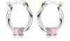 Disney Princess Girl's Sterling Silver Pink Cubic Zirconia Hoop Earrings